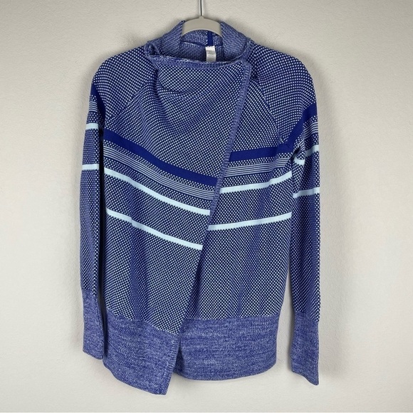 Ivivva Blue Feeling Toasty Snap Wrap Cardigan Size 14 - Picture 1 of 8